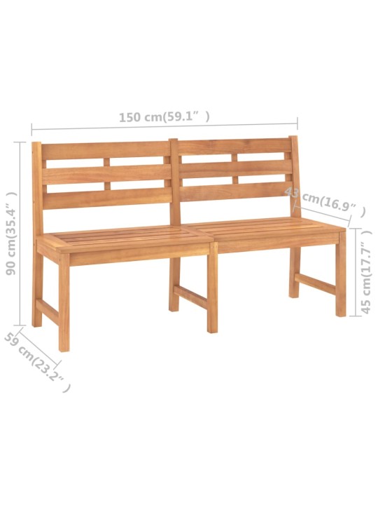 Dārza sols, 150 cm, masīvs tīkkoks