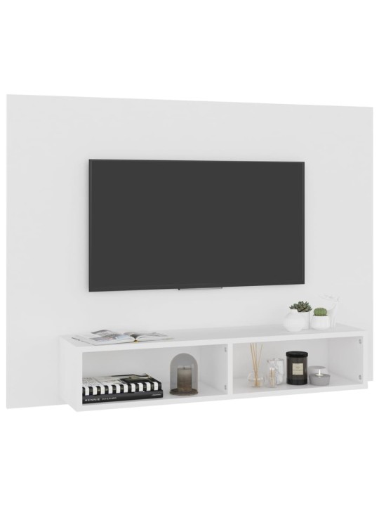 Sienas tv plaukts, balts, 120x23,5x90 cm, inženierijas koks
