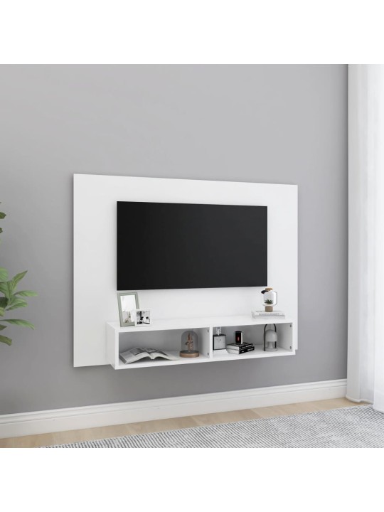 Sienas tv plaukts, balts, 120x23,5x90 cm, inženierijas koks