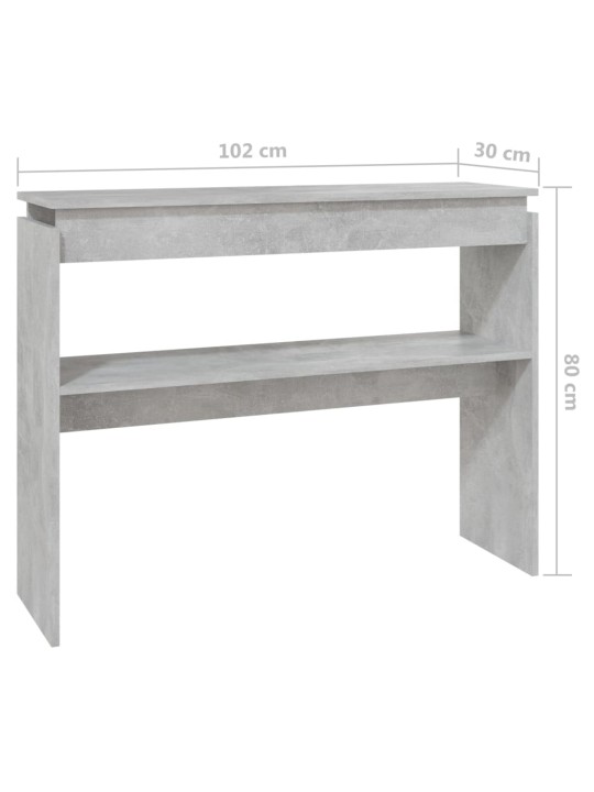 Konsoles galdiņš, betonpelēks, 102x30x80 cm, skaidu plāksne