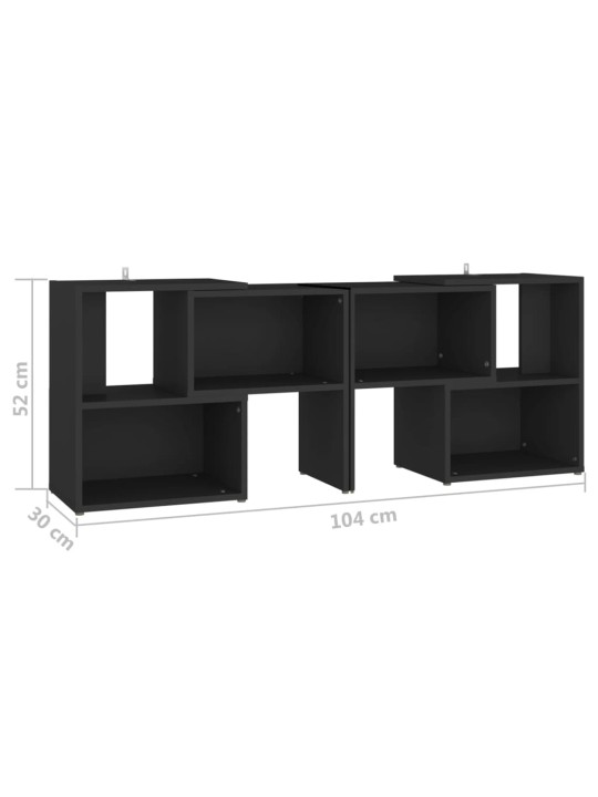 Tv plaukts, 104x30x52 cm, melns, inženierijas koks