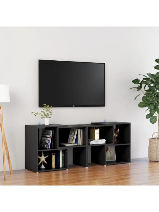 Tv plaukts, 104x30x52 cm, melns, inženierijas koks