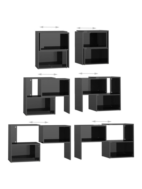Tv plaukts, 104x30x52 cm, spīdīgi melns, inženierijas koks