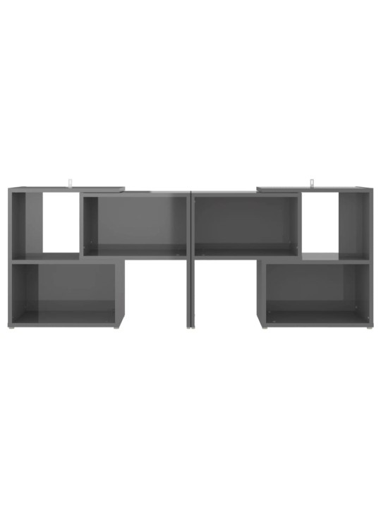 Tv plaukts, 104x30x52 cm, spīdīgi pelēks, inženierijas koks