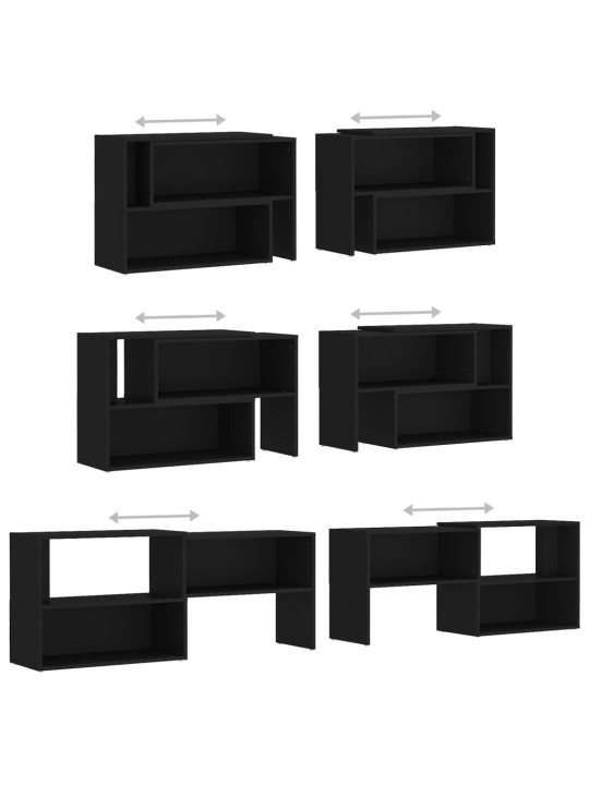 Tv plaukts, melns, 149x30x52 cm, inženierijas koks