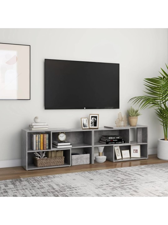 Tv plaukts, betona pelēks, 149x30x52 cm, inženierijas koks