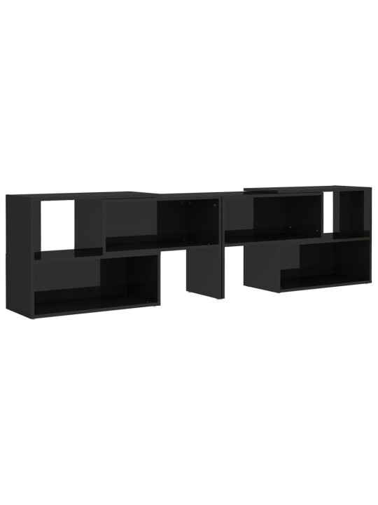 Tv plaukts, 149x30x52 cm, spīdīgi melns, inženierijas koks