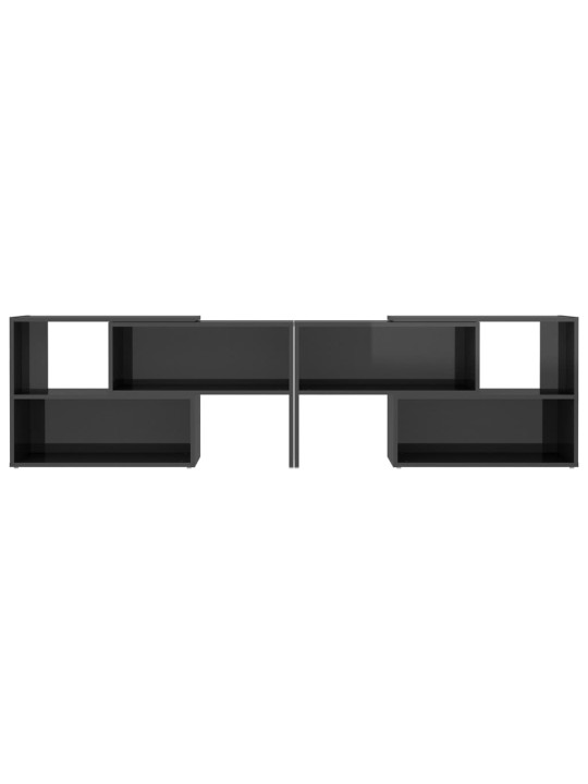 Tv plaukts, 149x30x52 cm, spīdīgi pelēks, inženierijas koks