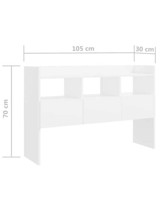 Kumode, balta, 105x30x70 cm, inženierijas koks