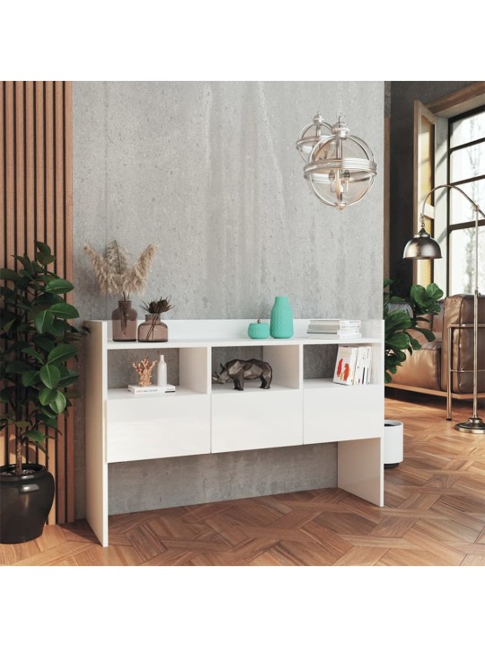Kumode, spīdīgi balta, 105x30x70 cm, inženierijas koks