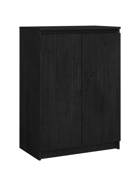 Kumode, melna, 60x36x84 cm, priedes masīvkoks