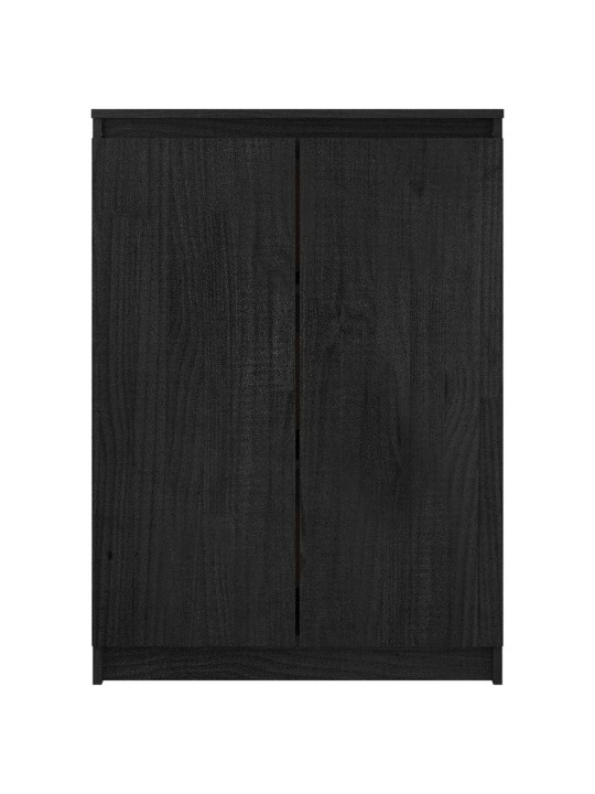 Kumode, melna, 60x36x84 cm, priedes masīvkoks