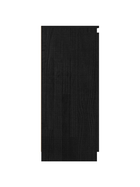 Kumode, melna, 60x36x84 cm, priedes masīvkoks
