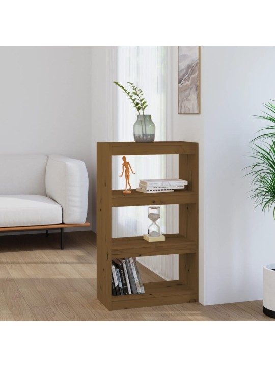 Grāmatu plaukts, medus brūns, 60x30x103,5 cm, priedes koks