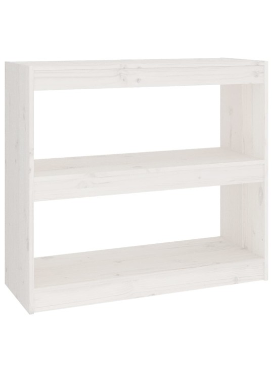 Grāmatu plaukts, balts, 80x30x71,5 cm, priedes masīvkoks