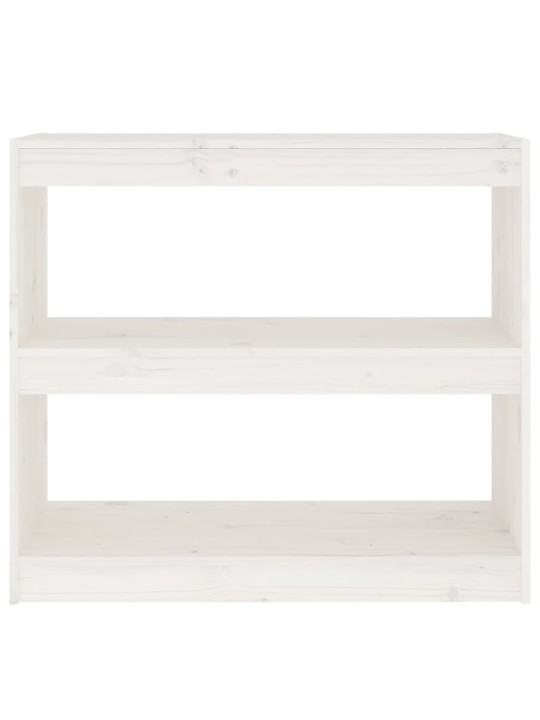 Grāmatu plaukts, balts, 80x30x71,5 cm, priedes masīvkoks