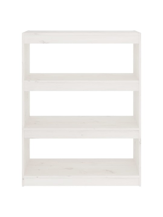 Grāmatu plaukts, balts, 80x30x103,5 cm, priedes masīvkoks