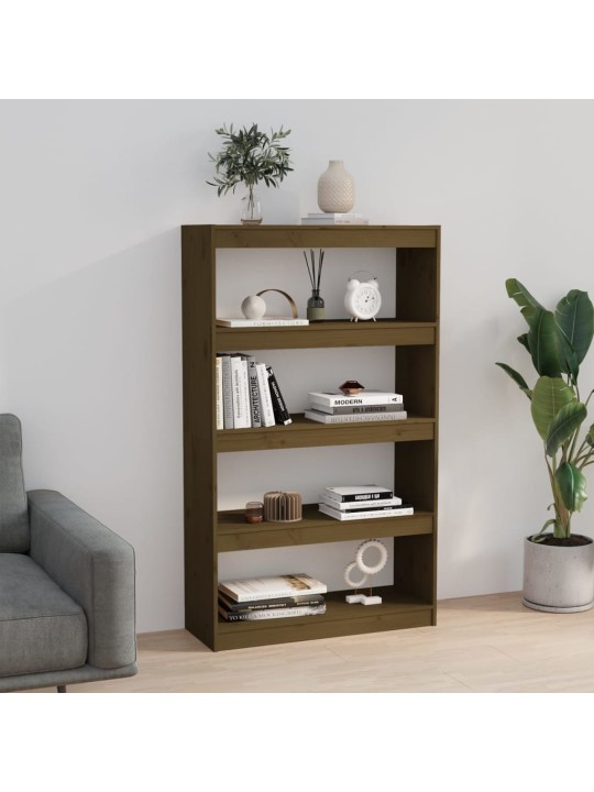 Grāmatu plaukts, medus brūns, 80x30x135,5 cm, priedes koks