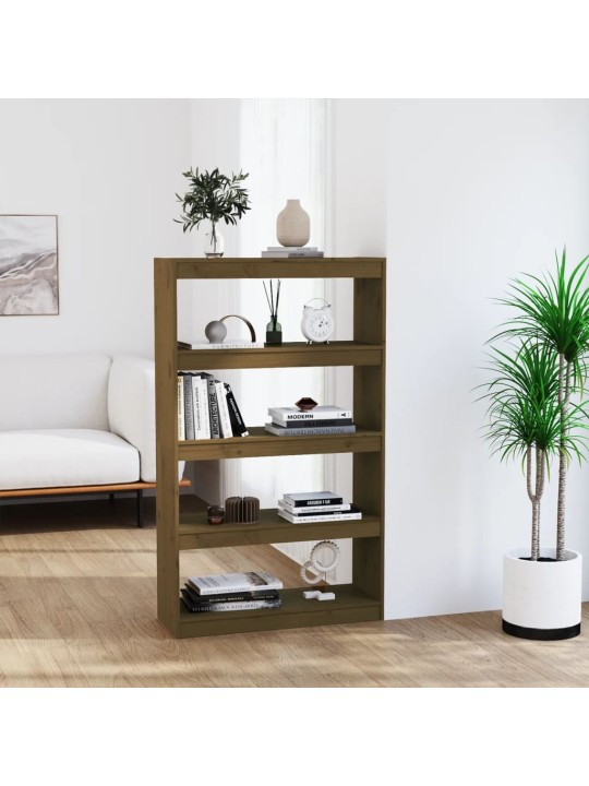Grāmatu plaukts, medus brūns, 80x30x135,5 cm, priedes koks