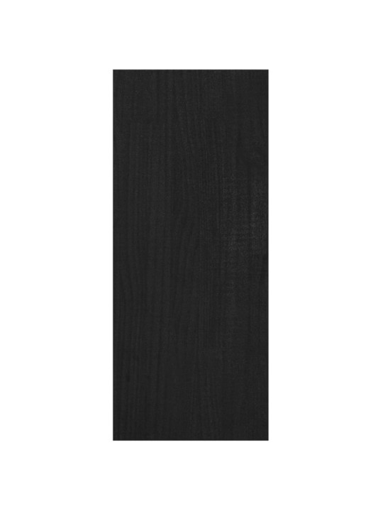 Grāmatu plaukts, melns, 100x30x71,5 cm, priedes koks