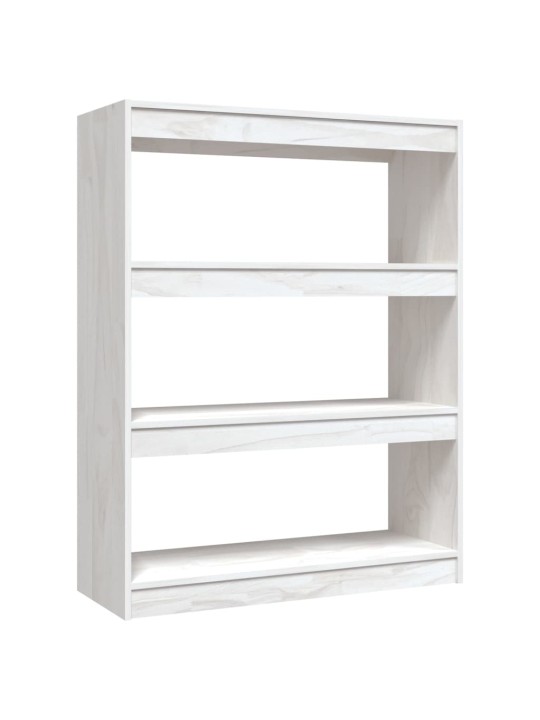 Grāmatu plaukts, balts, 100x30x103 cm, priedes masīvkoks
