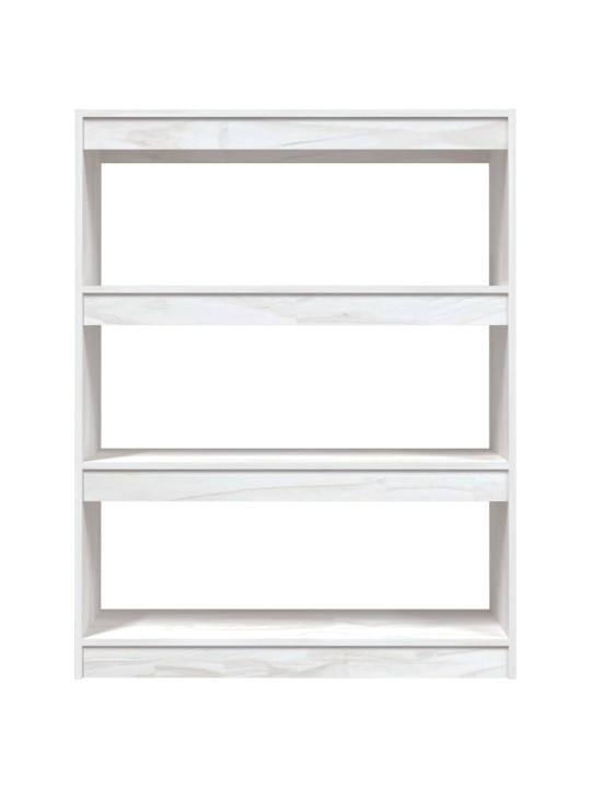 Grāmatu plaukts, balts, 100x30x103 cm, priedes masīvkoks