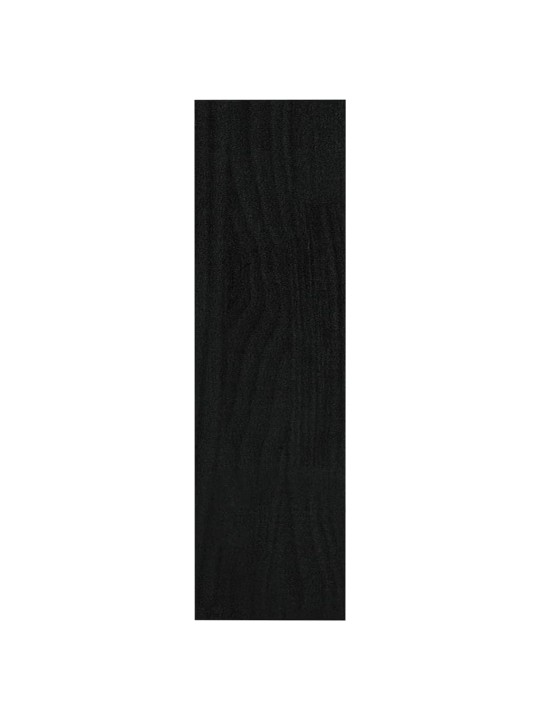 Grāmatu plaukts, melns, 100x30x103 cm, priedes masīvkoks