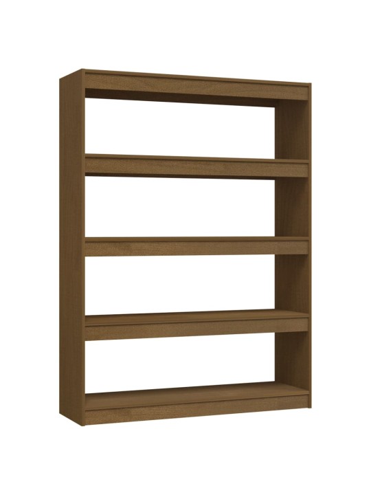 Grāmatu plaukts, medus brūns, 100x30x135,5 cm, priedes koks