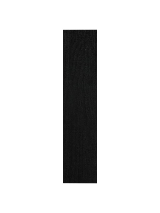 Grāmatu plaukts, melns, 100x30x135,5 cm, priedes masīvkoks
