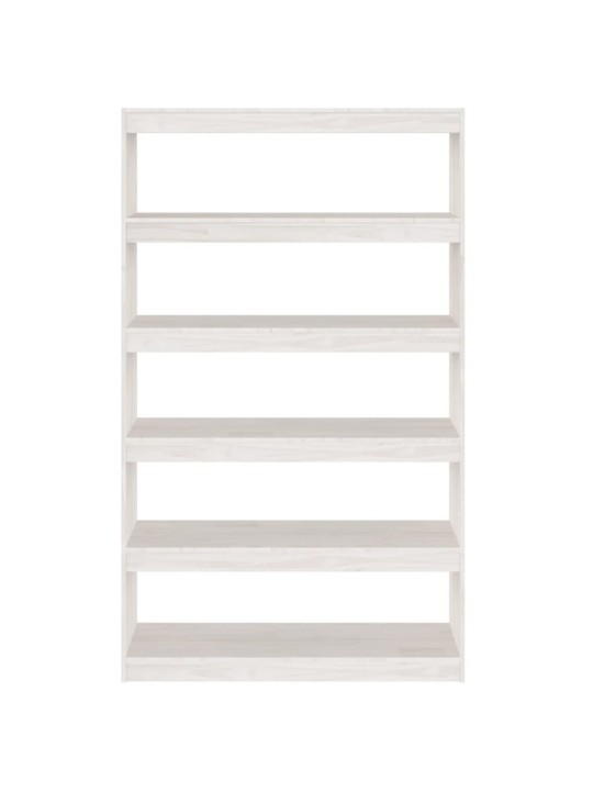 Grāmatu plaukts, balts, 100x30x167,5 cm, priedes masīvkoks