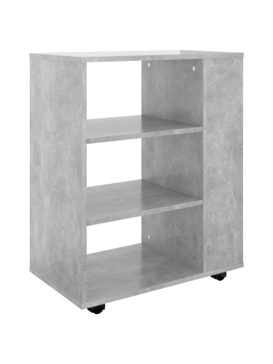 Plaukts ar riteņiem, betona pelēks 60x35x75cm inženierijas koks