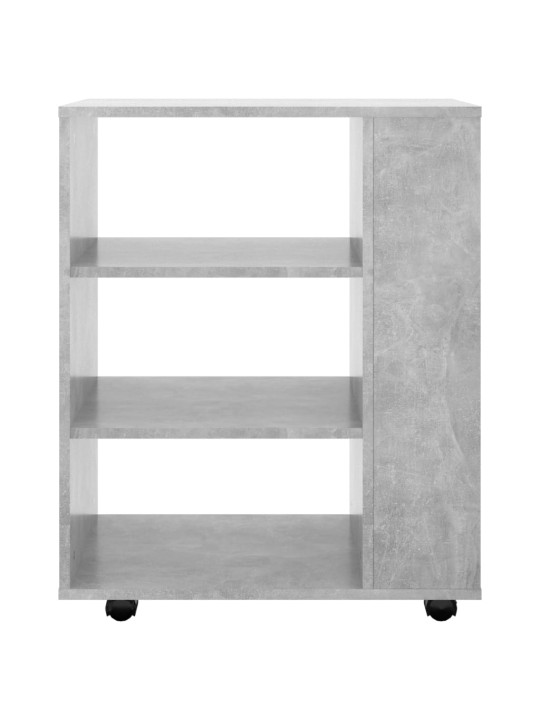 Plaukts ar riteņiem, betona pelēks 60x35x75cm inženierijas koks
