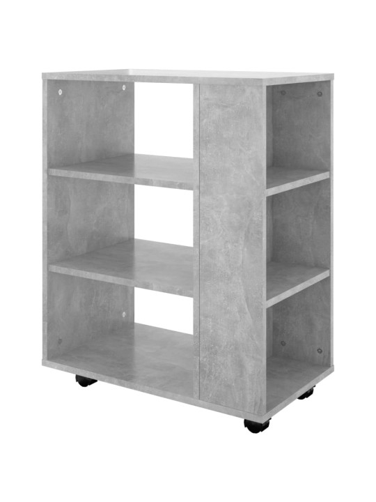 Plaukts ar riteņiem, betona pelēks 60x35x75cm inženierijas koks