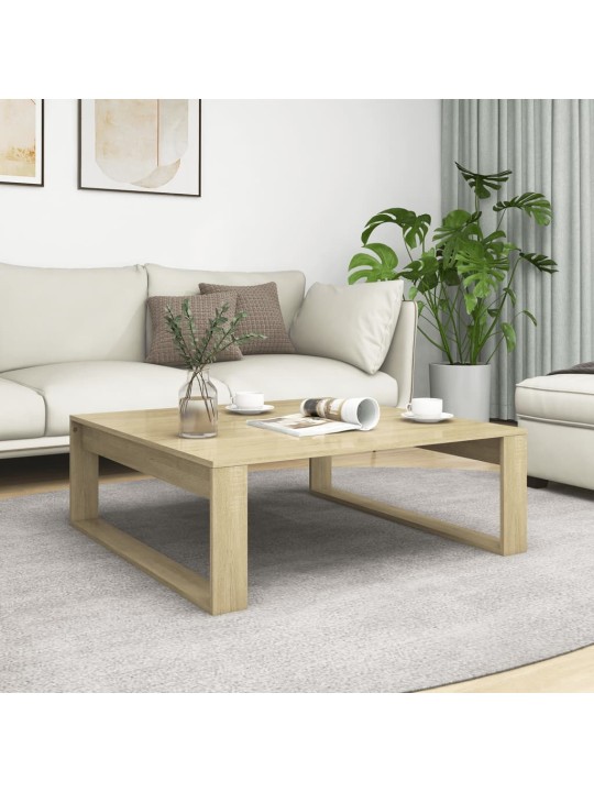 Kafijas galdiņš, ozolkoka krāsā, 100x100x35cm inženierijas koks