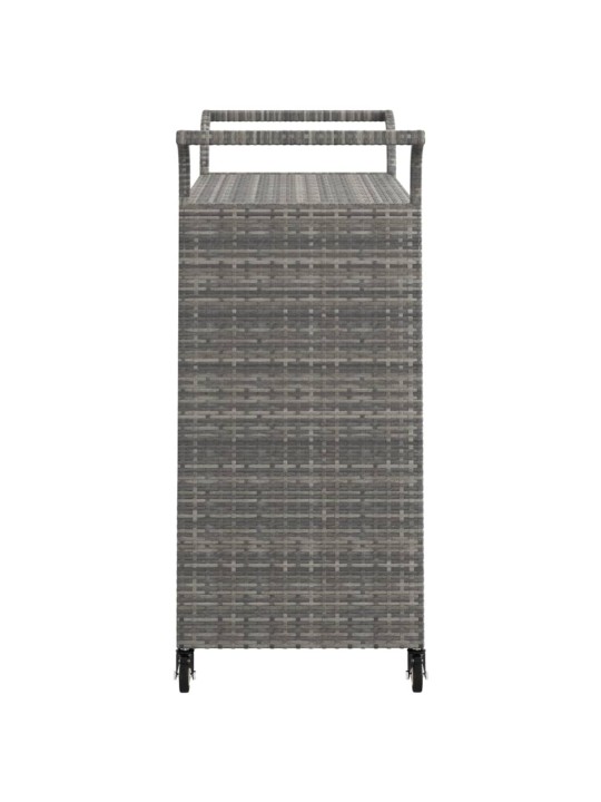Bāra ratiņi ar atvilktni, pelēki, 100x45x97 cm, pe rotangpalma
