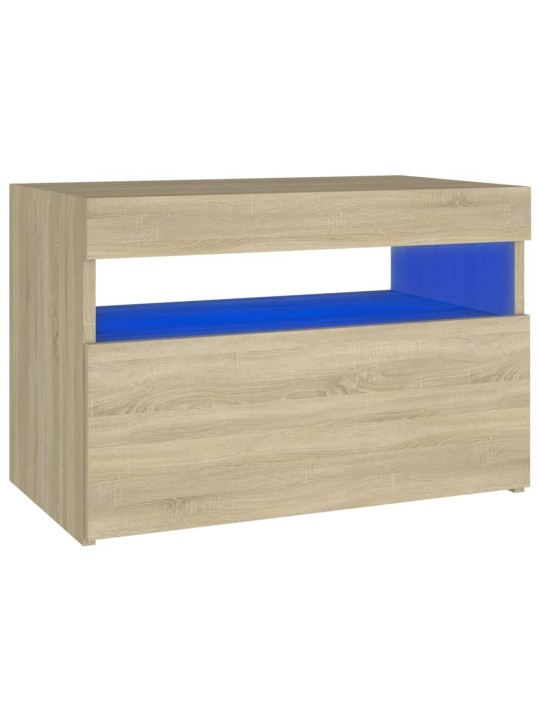 Naktsskapītis ar led, 60x35x40 cm, ozolkoka, inženierijas koks