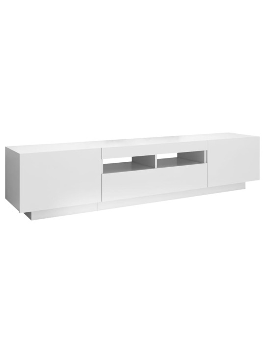 Tv skapītis ar led lampiņām, 180x35x40 cm, balts