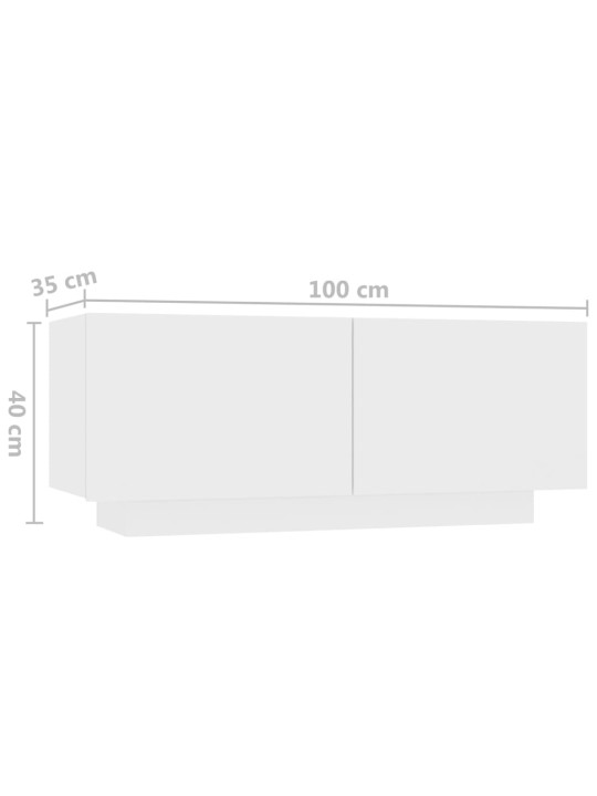 Tv skapītis ar led lampiņām, 180x35x40 cm, balts