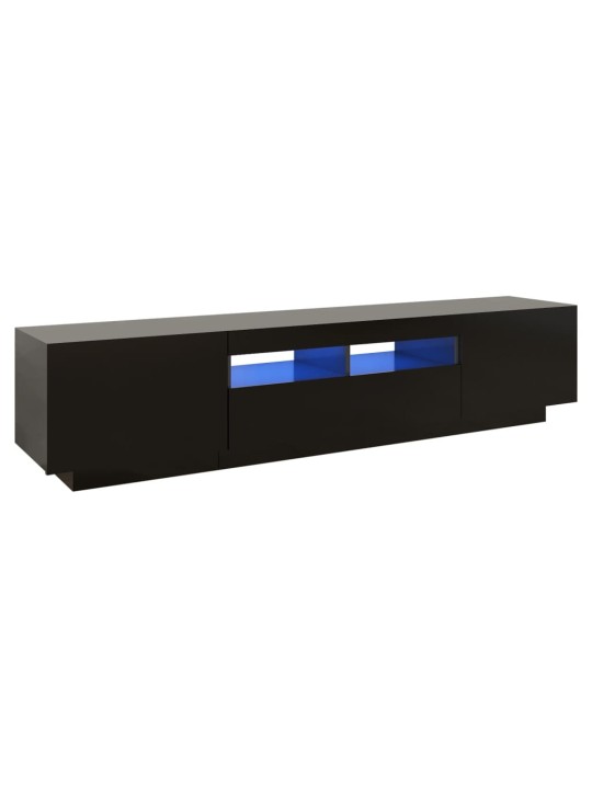 Tv skapītis ar led lampiņām, 180x35x40 cm, melns