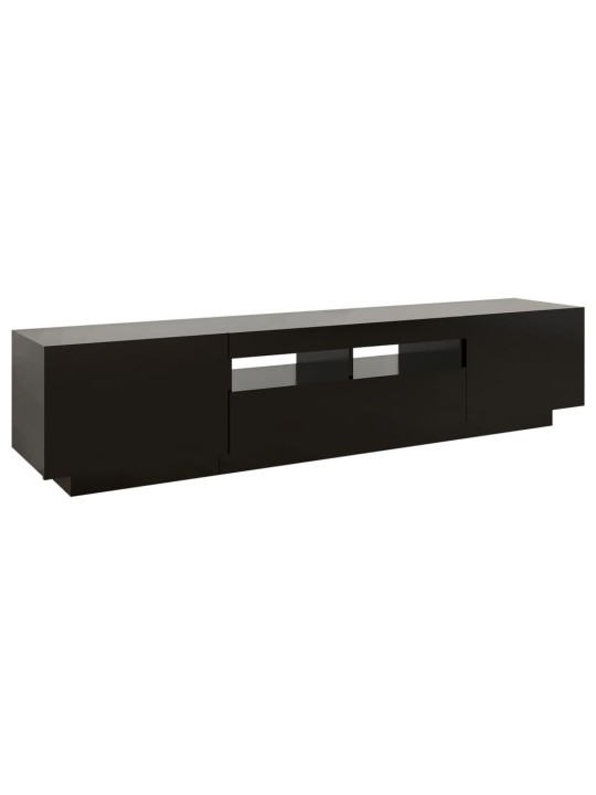 Tv skapītis ar led lampiņām, 180x35x40 cm, melns