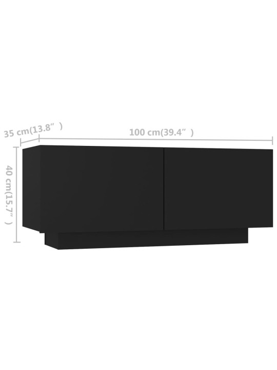 Tv skapītis ar led lampiņām, 180x35x40 cm, melns