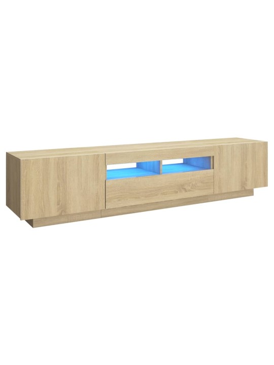 Tv skapītis ar led lampiņām, 180x35x40 cm, ozolkoka krāsa