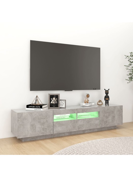 Tv skapītis ar led lampiņām, 180x35x40 cm, betona pelēks