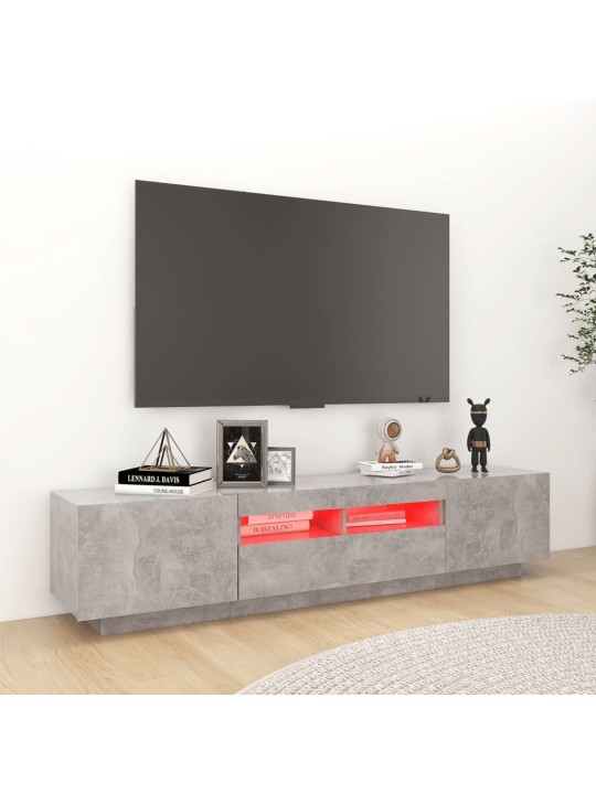 Tv skapītis ar led lampiņām, 180x35x40 cm, betona pelēks