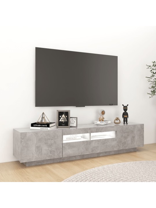 Tv skapītis ar led lampiņām, 180x35x40 cm, betona pelēks