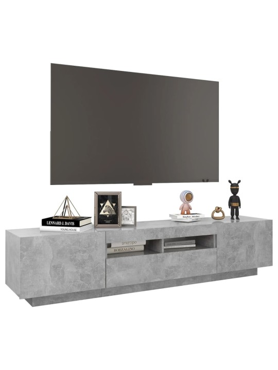 Tv skapītis ar led lampiņām, 180x35x40 cm, betona pelēks