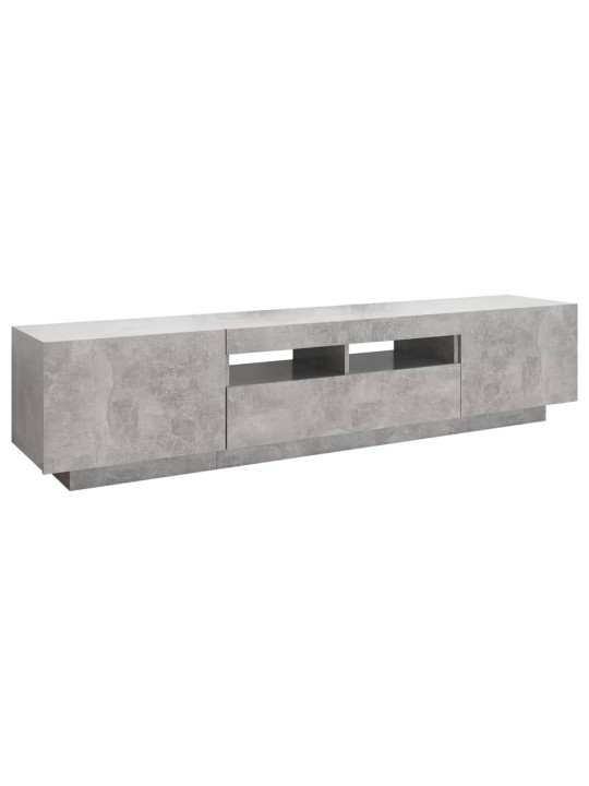 Tv skapītis ar led lampiņām, 180x35x40 cm, betona pelēks