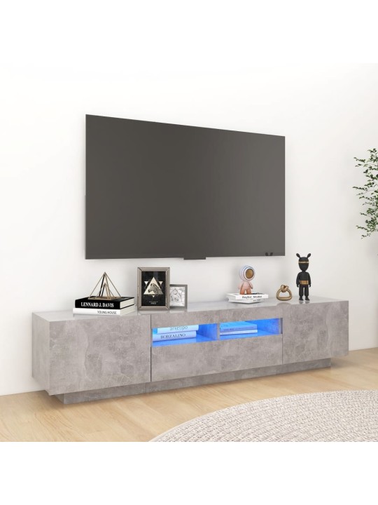 Tv skapītis ar led lampiņām, 180x35x40 cm, betona pelēks