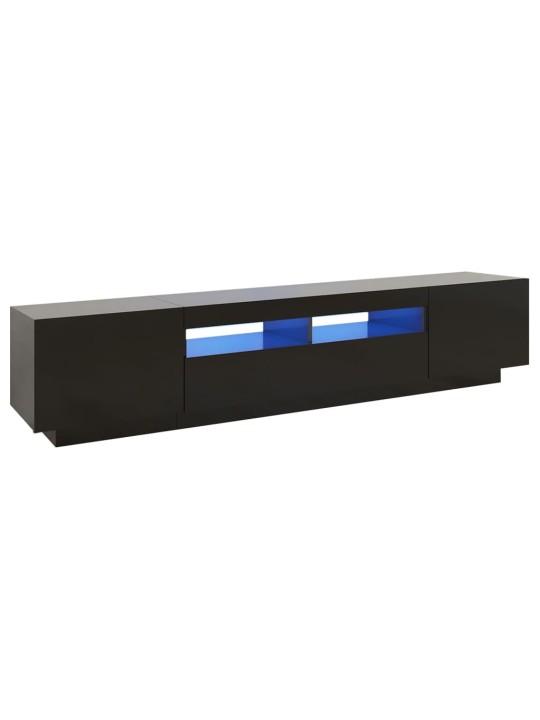 Tv skapītis ar led lampiņām, 200x35x40 cm, melns