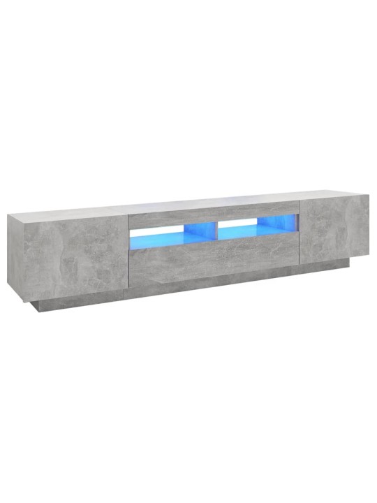 Tv skapītis ar led lampiņām, 200x35x40 cm, betona pelēks
